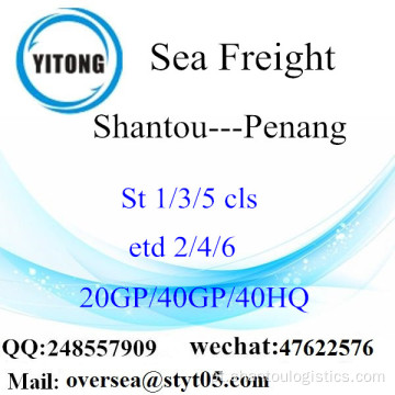 Shantou Porto Mar transporte de mercadorias para Penang